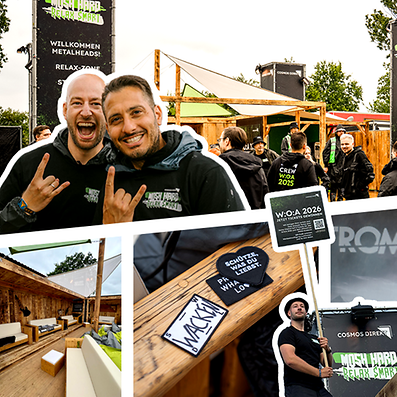 CosmosDirekt beim Wacken Open Air  Bild Collage zu unserem ersten Metal-Abenteuer beim Wacken Open Air 2025